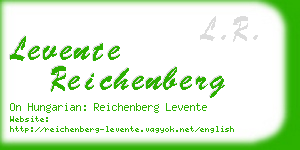 levente reichenberg business card